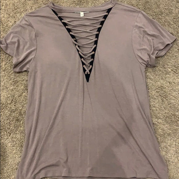 Purple tie up shirt - Picture 1 of 3